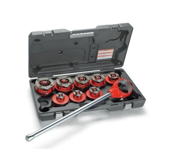 Комплект резьбонарезных головок с трещоткой 12-R в кейсе